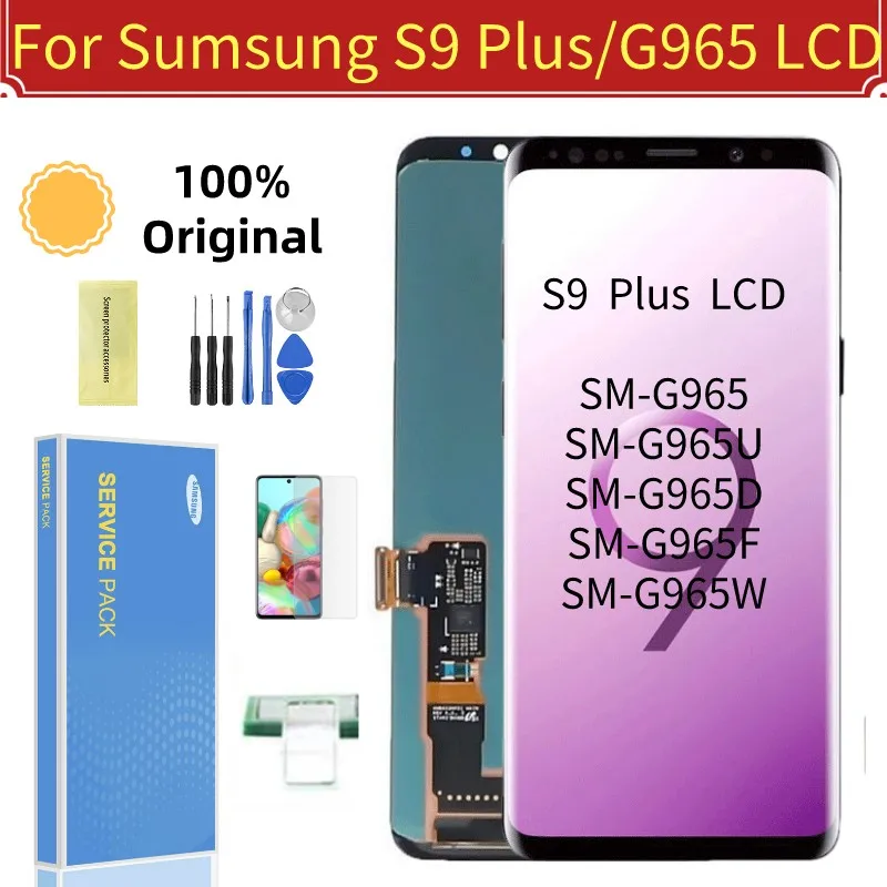 Оригинальный AMOLED ЖК-дисплей для Samsung Galaxy S9 Plus G965 G965F G965DS сенсорный экран