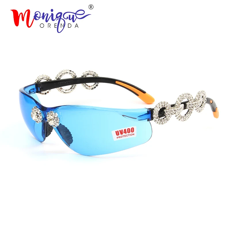 Роскошные круглые солнцезащитные очки со стразами женские новые брендовые дизайнерские алмазные солнцезащитные очки мужские очки без оправы крутые прозрачные линзы очки