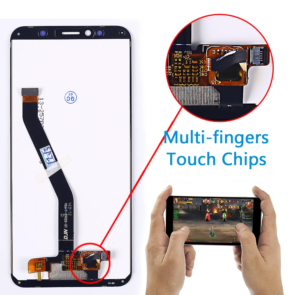 Huawei Y6 ЖК-дисплей олеофобное покрытие и 10 точечный сенсорный дигитайзер сборка Vancca2 рамка huawei Y6 Prime экран