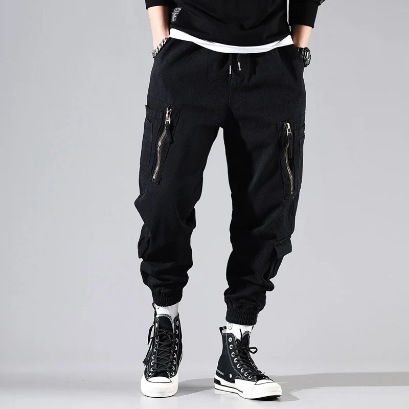 

Autumn Winter Fashion Men Jeans High Quality Japanese Vintage Designer Harem Trousers Multi Pockets Cargo Pants Hip Hop Joggers
