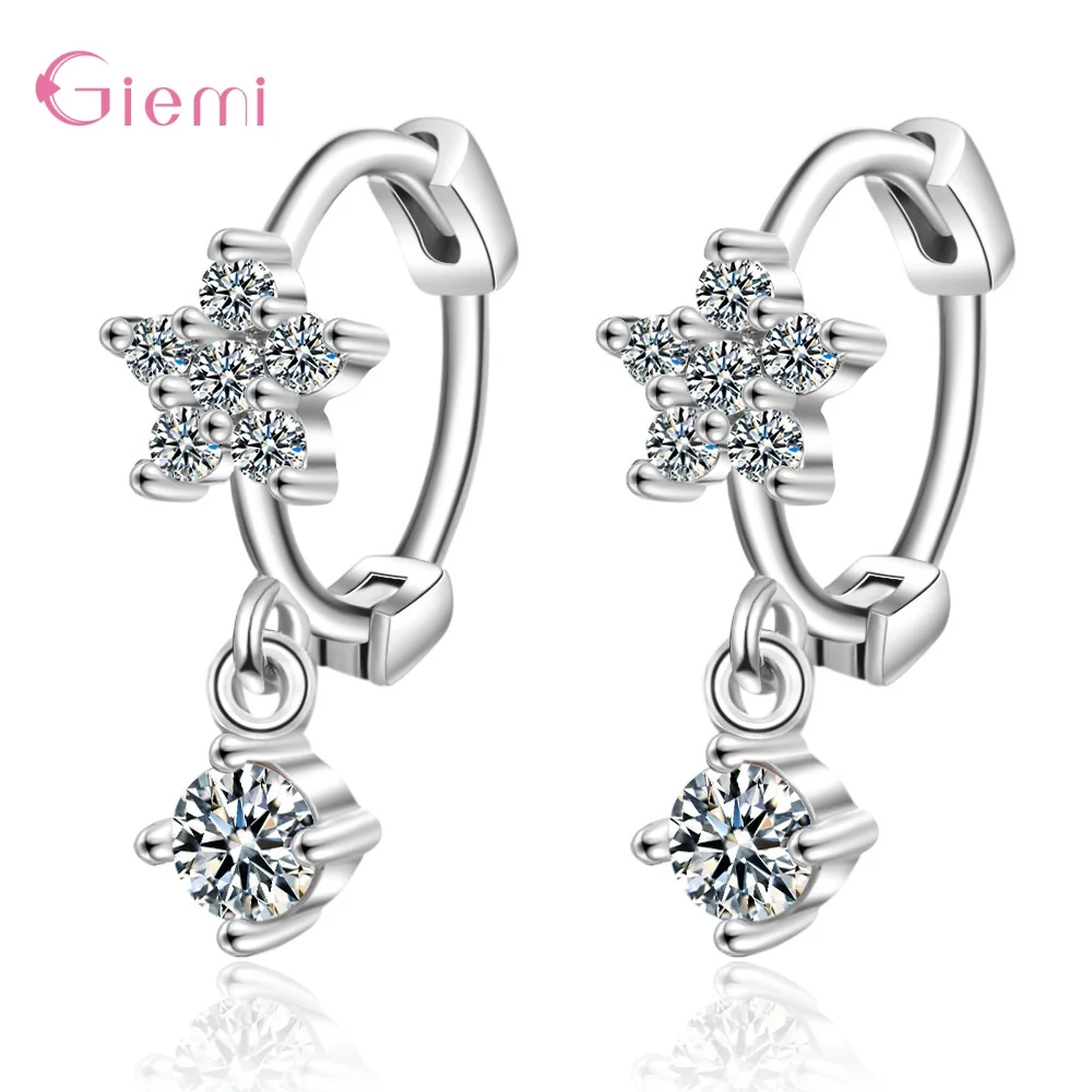 

Простые блестящие Кристальные циркониевые серьги-кольца со звездами для женщин, модные трендовые ювелирные изделия, серьги со стразами, подарки, Прямая поставка