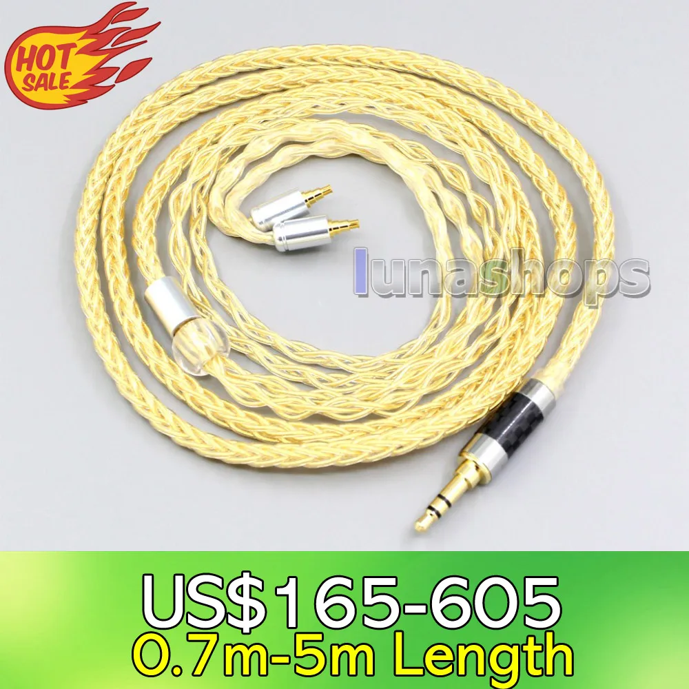 LN006498 3.5mm 2.5mm 4.4mm XLR 8 Cores 99.99% Pure Silver + Gold Plated Earphone Cable ForSennheiser IE40 Pro | Электроника