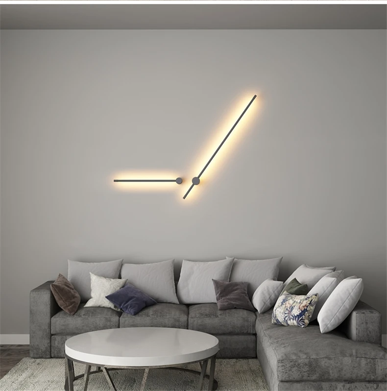 Минималистичная светодиодная современная настенная лампа простая гостиная диван фон настенные светильники прикроватная лампа Настенный бра светильник AC