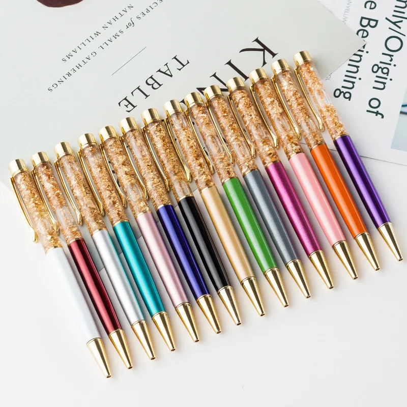 

Creative Gold Foil Oil Ballpoint Pen Luxury Metal Rollerball Pen for Writing Nice Office School Stationery Promotional Gift