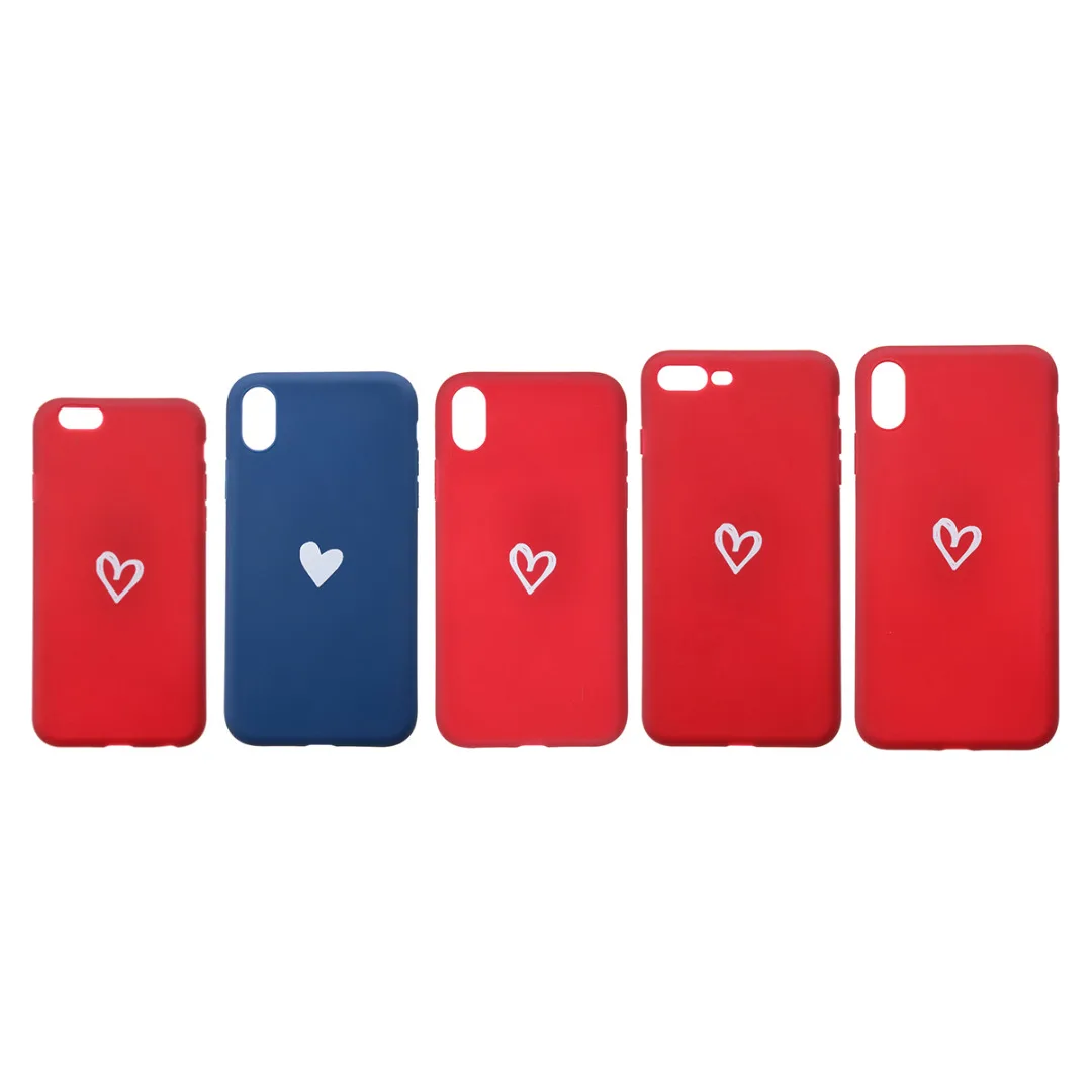 Phone Case For iphone XR X 6 6 s 7 8 plus Cute Simple Love Heart Shockproof Soft TPU Case Cover For iPhone X XS Max XR Fundas