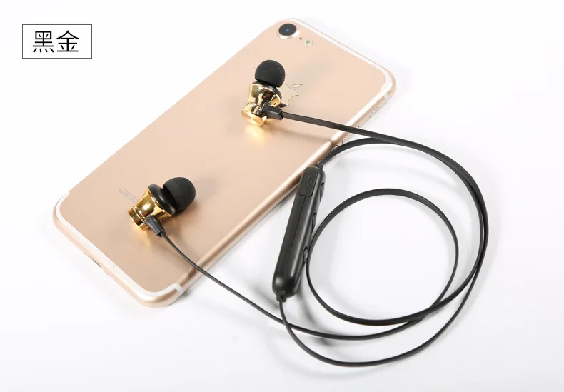 10 шт много магнитное притяжение беспроводной Bluetooth 4,2 наушники спортивные с микрофоном Bluetooth гарнитура - Цвет: black gold