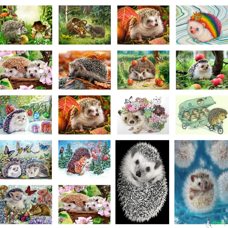 Diamond Painting Full Square &quotcartoon Hedgehog&quotDiamond Embroidery Round Cross Stitch Patterns Cute Animal Crafts Christmas | Дом и сад