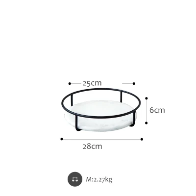 25cm SWEETGO высококачественные мраморные подносы, корзина для десерта, Сладкая корзина для украшения дома, для парфюма/макияжа/ювелирных украшений, держатель для хранения - Цвет: 25cm