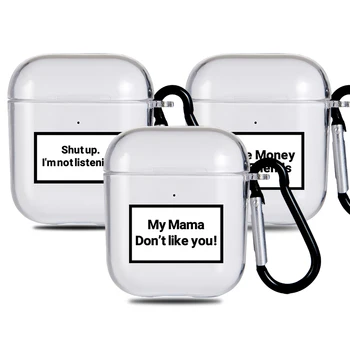 

Funny Letters Case for Apple Airpods 1 2 3 Pro Shockproof Bluetooth Wireless Headphone Earphone Protection Soft Silicone Cover