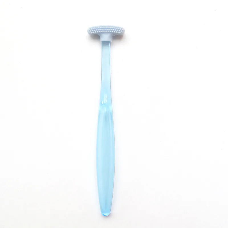 Blue 1PC Горячий мягкий скребок для языка, очиститель свежего дыхания, забота о здоровье, щетка для языка, очищающая поверхность языка, щетки для чистки полости рта - Цвет: Blue 1PC