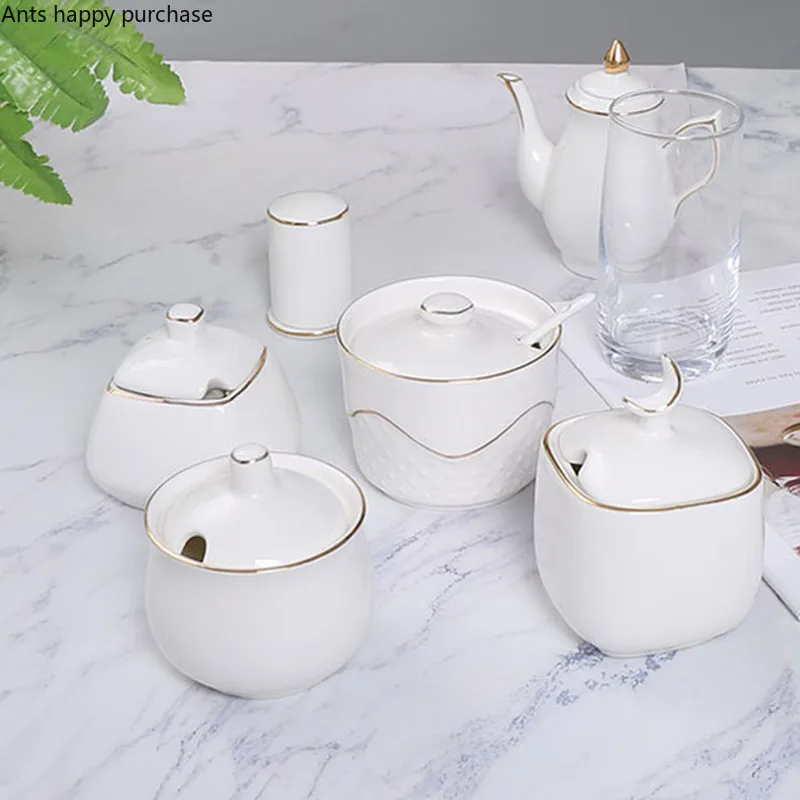 Hotel Tissue Holder White Phnom Penh Seasoning Pot Ceramics Spice Jar