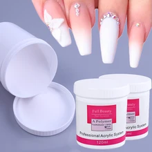 Набор акриловых порошков для ногтей, 3 цвета, прозрачный розовый, белый блеск, хромированный порошок, пыль, акриловые накладные ногти, LA789-1