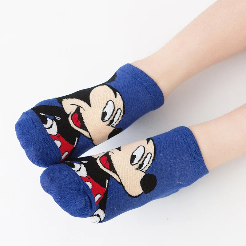 Cotton Socks Girls Socks Disney Sock Mickey Minnie Short Woman Kawaii Donald Duck Dasiy Dumbo Cotton Girl Women Ankle Low Female Boat Socks