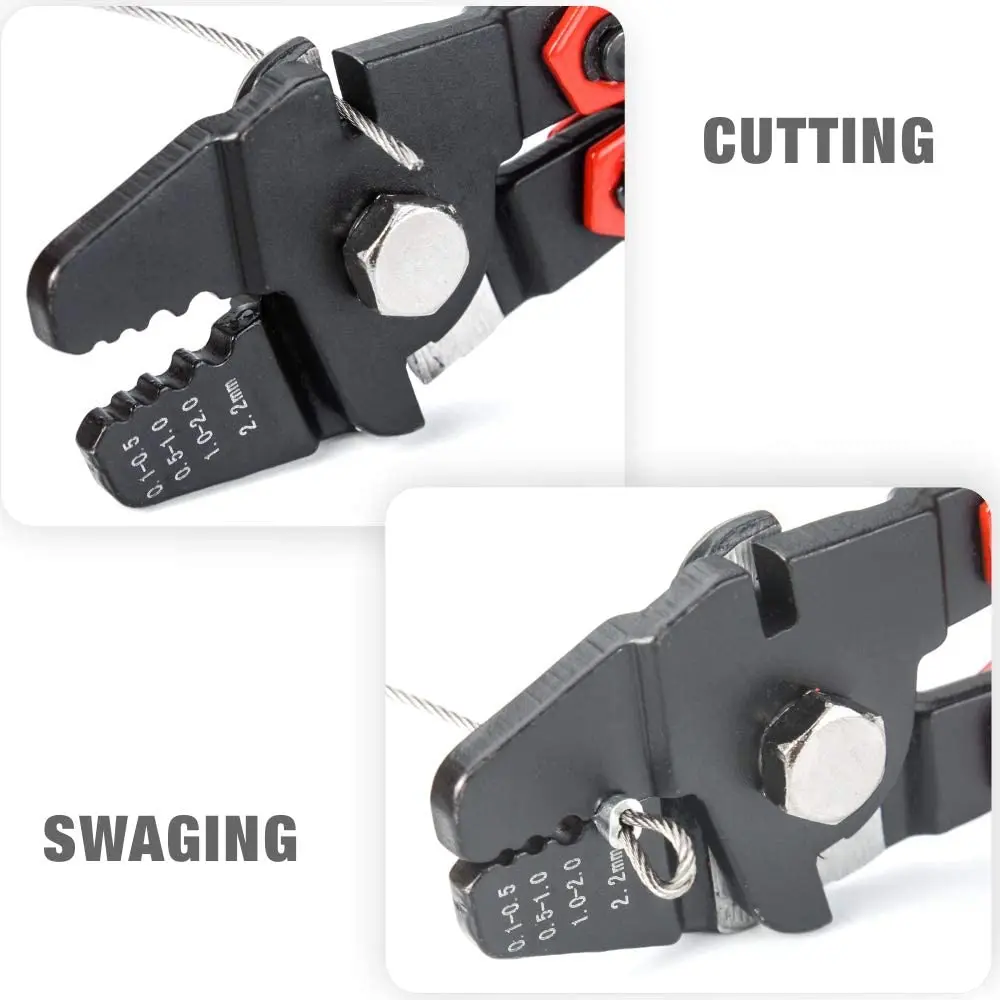WX-250 Wire Rope Crimping Plier/Swaging Tool for 2.2mm Wire Rope Ferrules Sleeves and Wire Rope End Stops Terminals Crimper 5