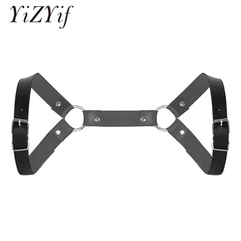 

Arnes hombre Harness men Punk PU Leather Adjustable Buckle Straps Shoulder Body Chest Muscle Harness Belt Clubwear Gay Costume
