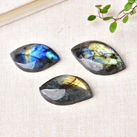 Labradorite naturelle en forme de feuille, bleu, violet, jaune, ornements minéraux, pierre de guérison énergétique, bijoux à bricoler soi-même, décoration de la maison Reiki 5