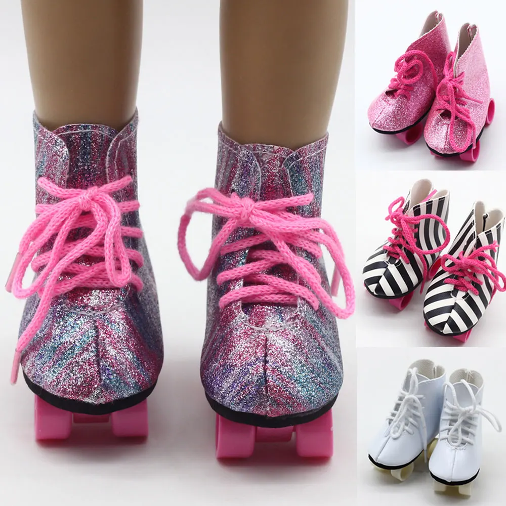 18 дюймов девочка кукла зимние сапоги конькобежный спорт обувь подходит 43 см