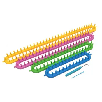 

4 Size Long Knitter Knitting Loom Kit Needles Hook Sewing Tool for Shawl Scarf Q1FD