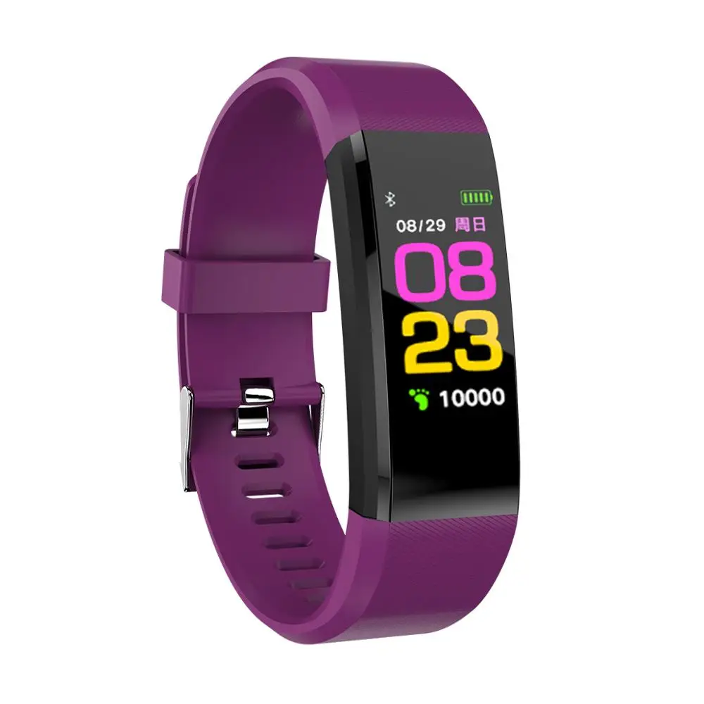Смарт-носимые Устройства спортивные часы для переноски мониторинга сердечного ритма входящий вызов напоминают особенности IP67 Водонепроницаемый ID115 мужской браслет - Цвет: Фиолетовый