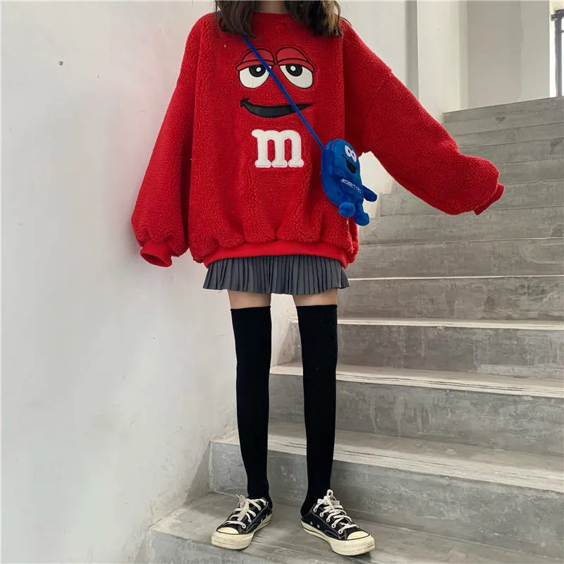 Модные свободные толстовки для девочек Kawaii, женские топы, женские повседневные милые флисовые толстовки с длинными рукавами и героями мультфильмов, женские осенние шикарные Мягкие осенние толстовки