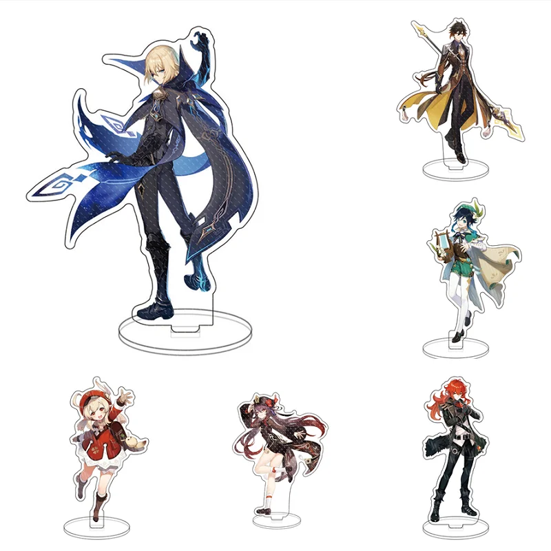Anime Genshin Impact Zhongli Character Action Figure Stand Model Plate Desk Decor Barbara Cute Standing Sign Boy Girl Collect Action Figures Aliexpress
