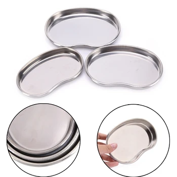 

S M L Stainless Steel Surgical Medical Dental Instruments Bending Tray Disinfection Plate For Eyebrow Lip Tattoo Sterilization