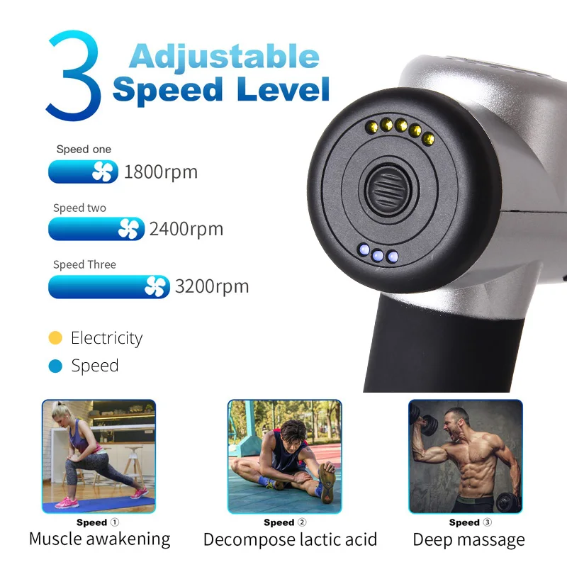 Deep Muscle Massage Gun Tissue Massager Therapy Gun Exercising Muscle Pain Relief Body Slimming Shaping Massage Relaxation