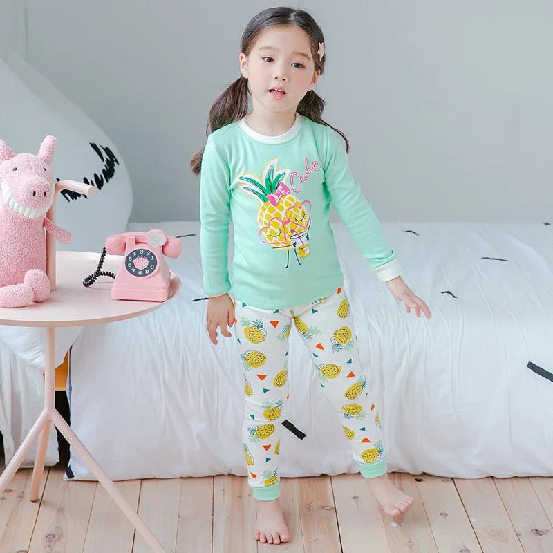 Г. Детские пижамы; осенняя одежда для сна для мальчиков и девочек; одежда для сна; одежда для малышей; пижамные комплекты с рисунками животных; хлопковые детские пижамы - Цвет: pineapple