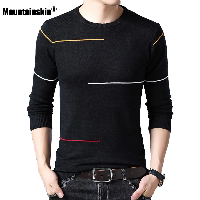 

Mountainskin 2019 New Men's Autumn Winter Knit Sweater Casual Solid Color Sweater Fashion Slim Fits Male Brand Clothing SA762