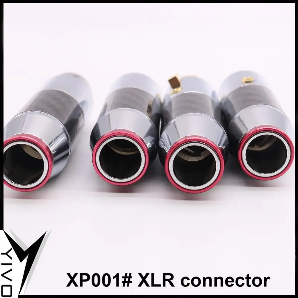 2 pairs/4pairs female male 3 pins Carbon Fiber Brass Copper plated rhodium Gold XLR plug connector