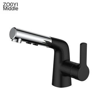 

Copper Black Basin Universal Rotating Pull-Out with a Spray Gun Washbasin Mixer Mixing Faucet Bidet FB121004BK-B 0.959 0.8mpa