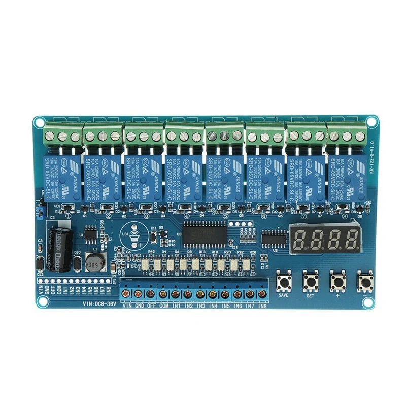 

DC 8V to 36V Industrial Grade 8 Channel Multi-Function Relay Module Wide Voltage