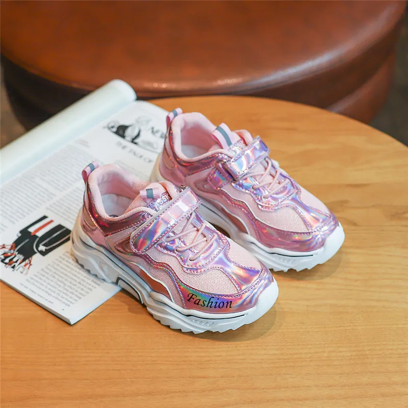 

2019 Children Sports Shoes Boys Girls autumn Spring Damping fashion Shoe Slip Patchwork Breathable Sneakers kids shoe size 27-37
