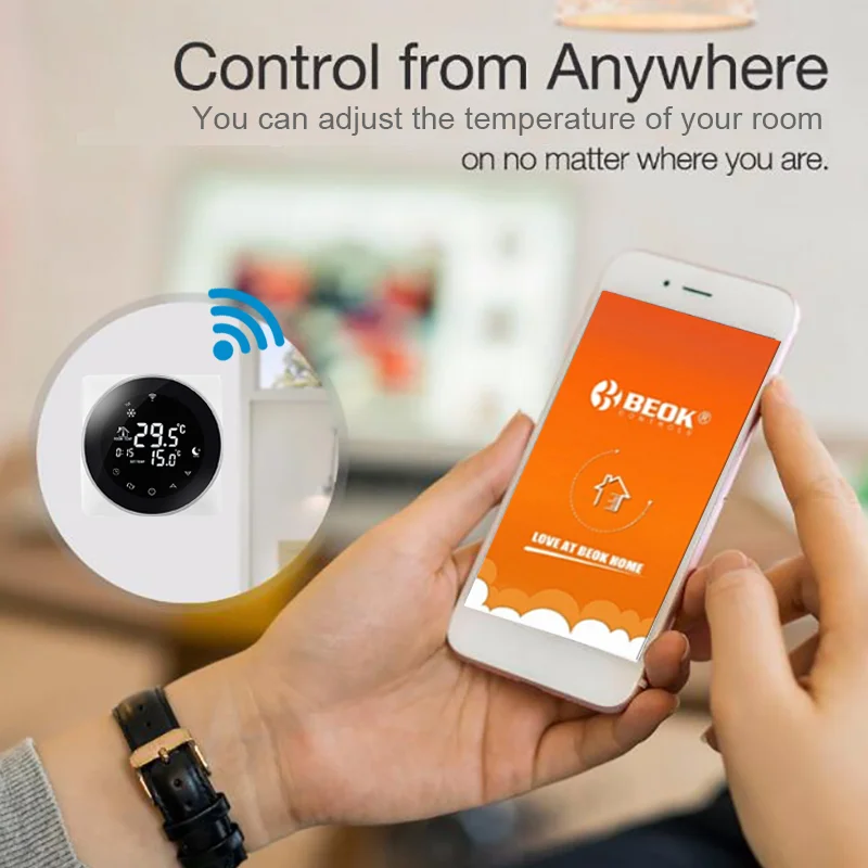 Beok Thermostat Intelligent Wifi Tgr87 Chauffage Electrique Au Sol Regulateur De Temperature 16a Ecran Tactile Aliexpress