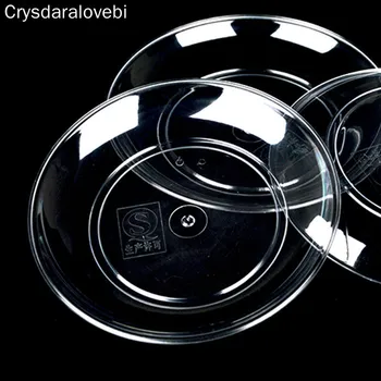 

50 Pcs 13x2cm Clear Plastic Cake Plate Disposable Small Plastic Plates For Kids Wedding Party Baby Dessert Disposable Tableware