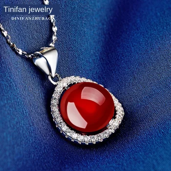 

Korean-Style 925 Silver Pendant Female Opal Silver Pendant Necklace Jewelry