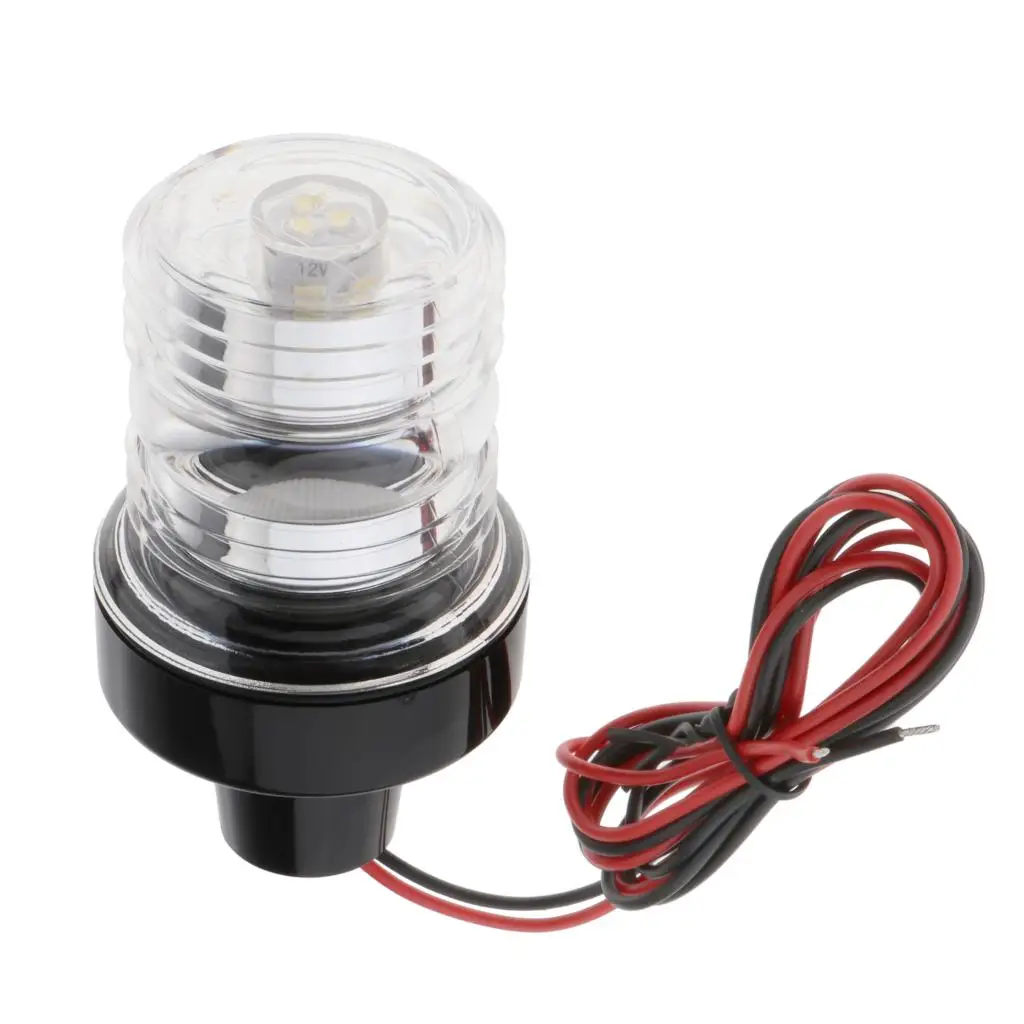 12-24V Marine Boat Navigation LED Light 360° Anchor Lights PC Resin+ABS Lamp Universal for Marine/Boat/Nav PC