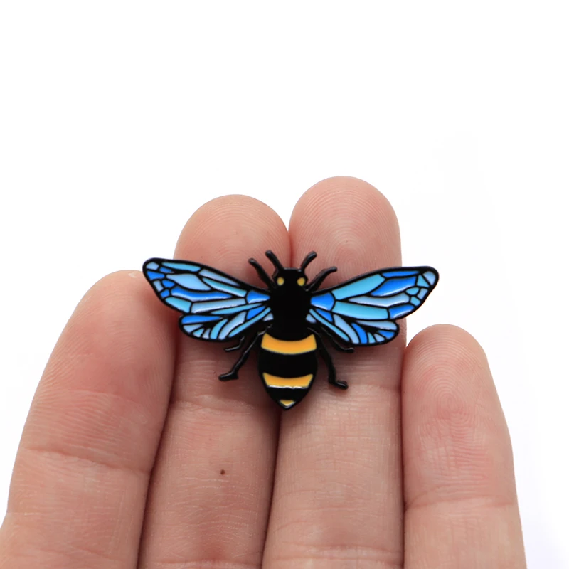 Happy Bee на заказ, эмалированные булавки, броши на лацкане/значок на шляпу, джинсовая куртка, масло, капля, воротник, корсаж, пряжка на шарф S162