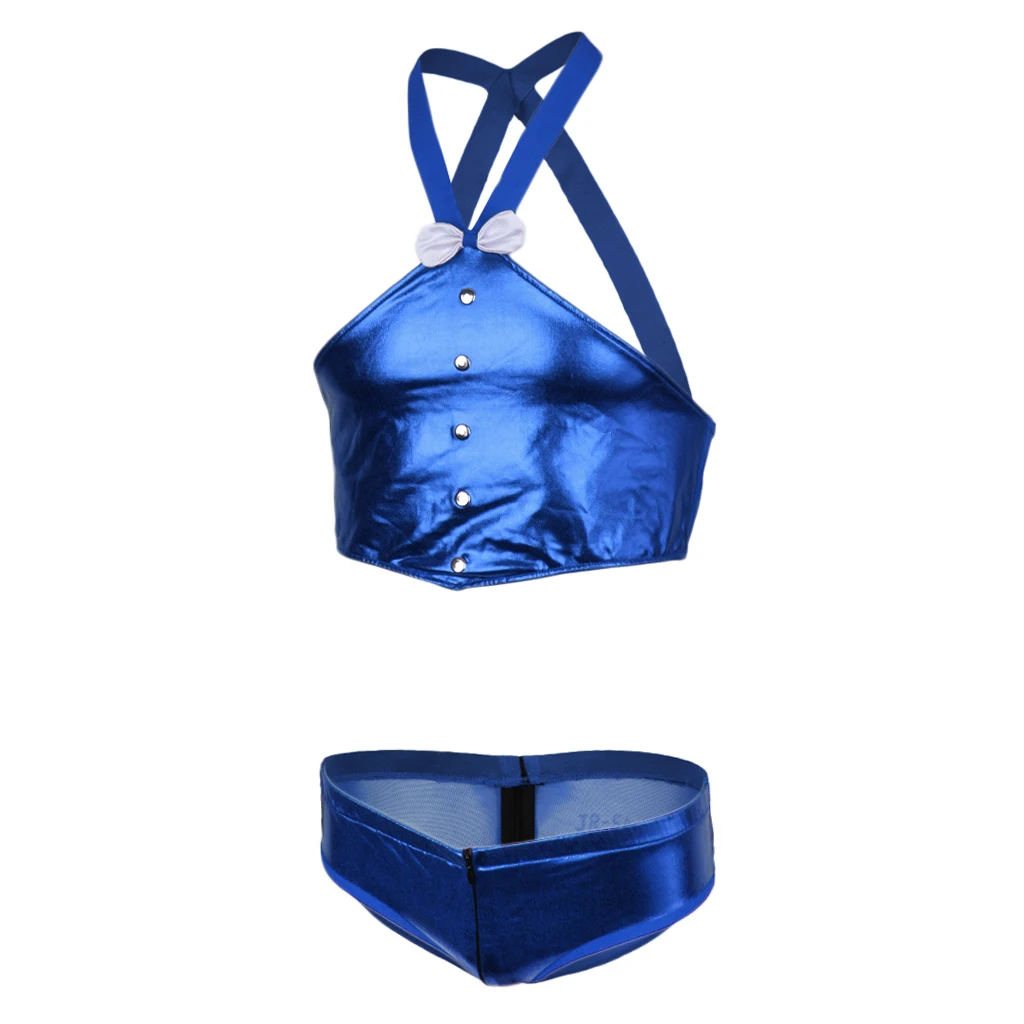 Men Mentalic Lingerie Briefs Body Chest Strap Harness Costume Nightclub Suit Man Sexy Nightwear Gay Party Costume