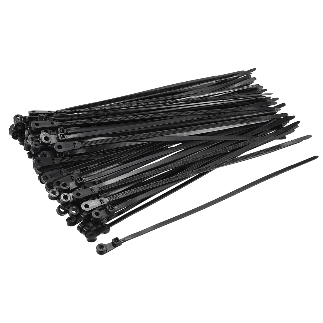 

uxcell 50pcs Mount Head Cable Zip Ties 8 Inch Screw Hole Nylon Wire Strap Black for Household and Construction Industry
