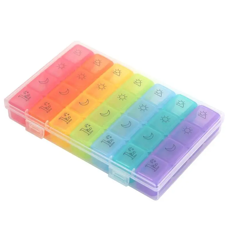 

7 Days Pill Case Medicine Tablet Sorter Drug Box Container Medicine Weekly Pill Box Drug Cases Splitters for Healthy Care