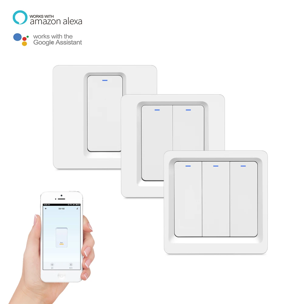 

Smart Remote Control Light Switch Button Voice Control Interruptor Touch Switch Work with Amazon Alexa Google Assistant IFTTT