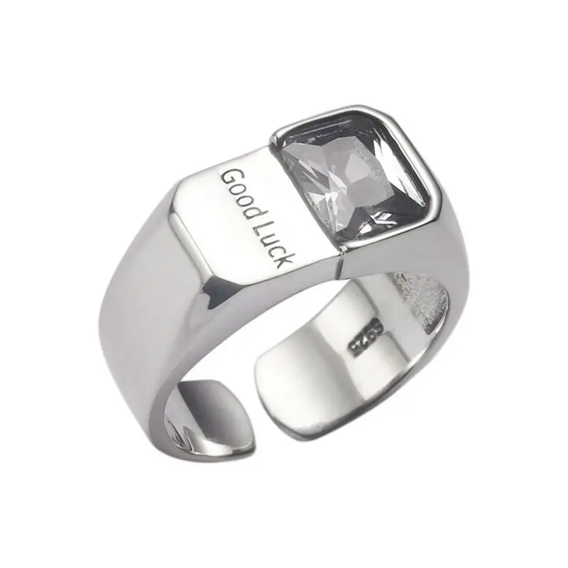 good luck ring \Zircon ring personality women temperament geometric irregular ring design sense of simple hand ornaments