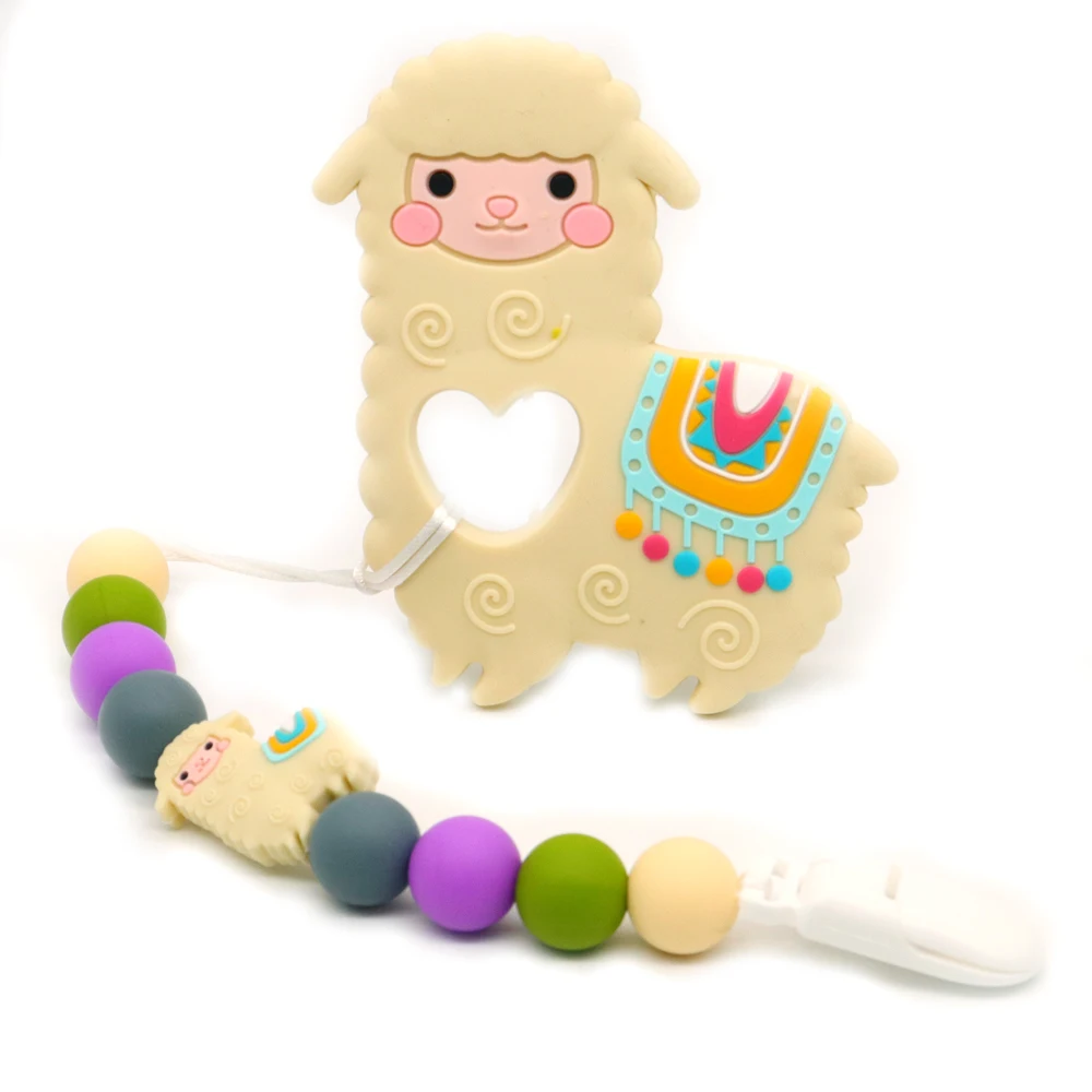 

Light Yellow SheepTeether Teething For Baby Infant Chewable Chewing Toys With Pacifier Clips For Baby Newborn Gift Nursing Toys