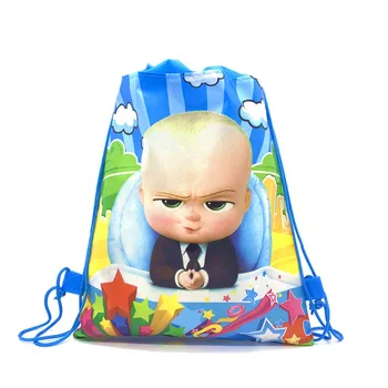 

New 5pcs pack little boss baby theme non-woven fabrics bag,drawstring backpack,party gift bag, shopping bag,vest bag