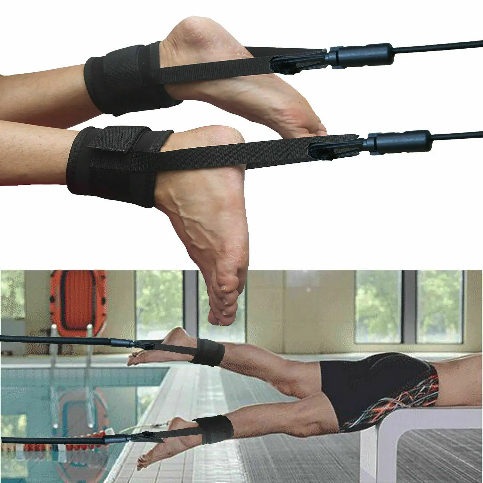 2pcs/lot Swim Exerciser Bungee Belt stationary Swimming Tether 200cm LONG Pool training | Инструменты
