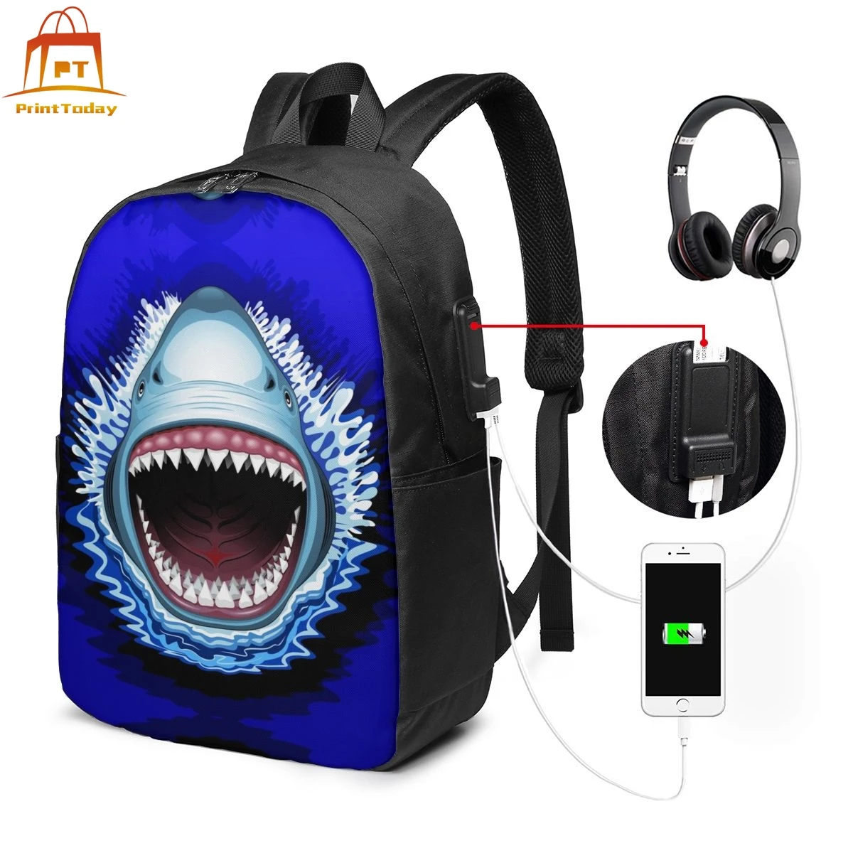 shark mouth backpack