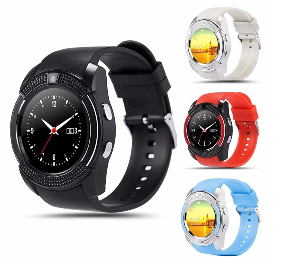 Sim Card Smartwatch V8 Rojo Mobile Watch Red Colour On Sale