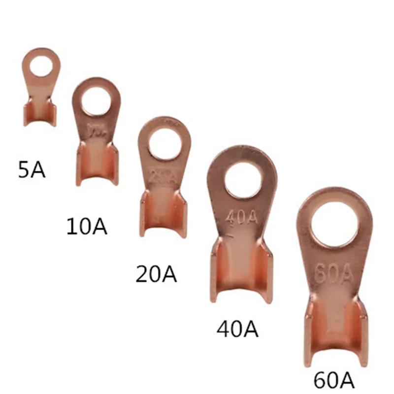 

30pcs Open Mouth Copper Nose OT-5A 10A 20A 40A 60A used for Cable Connector Terminal