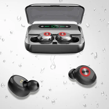 

Bluetooth 5.0 Earphone Wireless LED Power Screen Waterproof Stereo Earbuds for Smartphones UY8